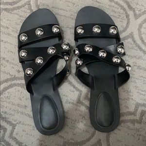 Black studded sandals
